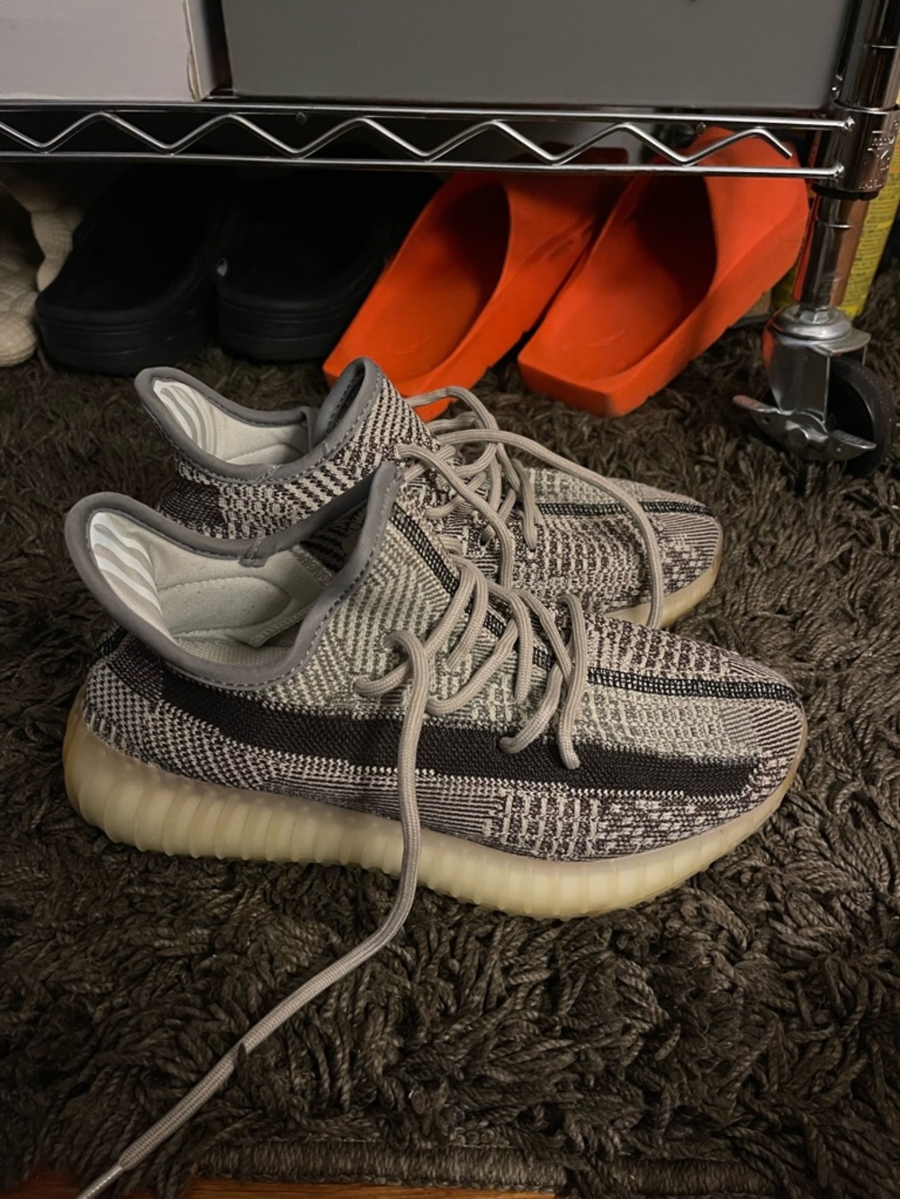 Knit Neutral Stripe Low-Top Sneakers - Cream & Black
